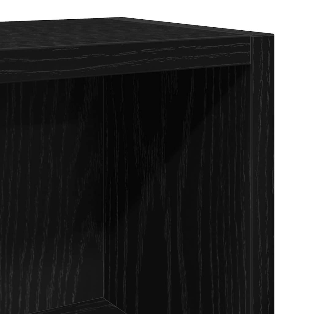 CD-reoler 2 Stk. 21x16x93,5cm Konstrueret Træ Sort Egetræsfarve - Billede 7