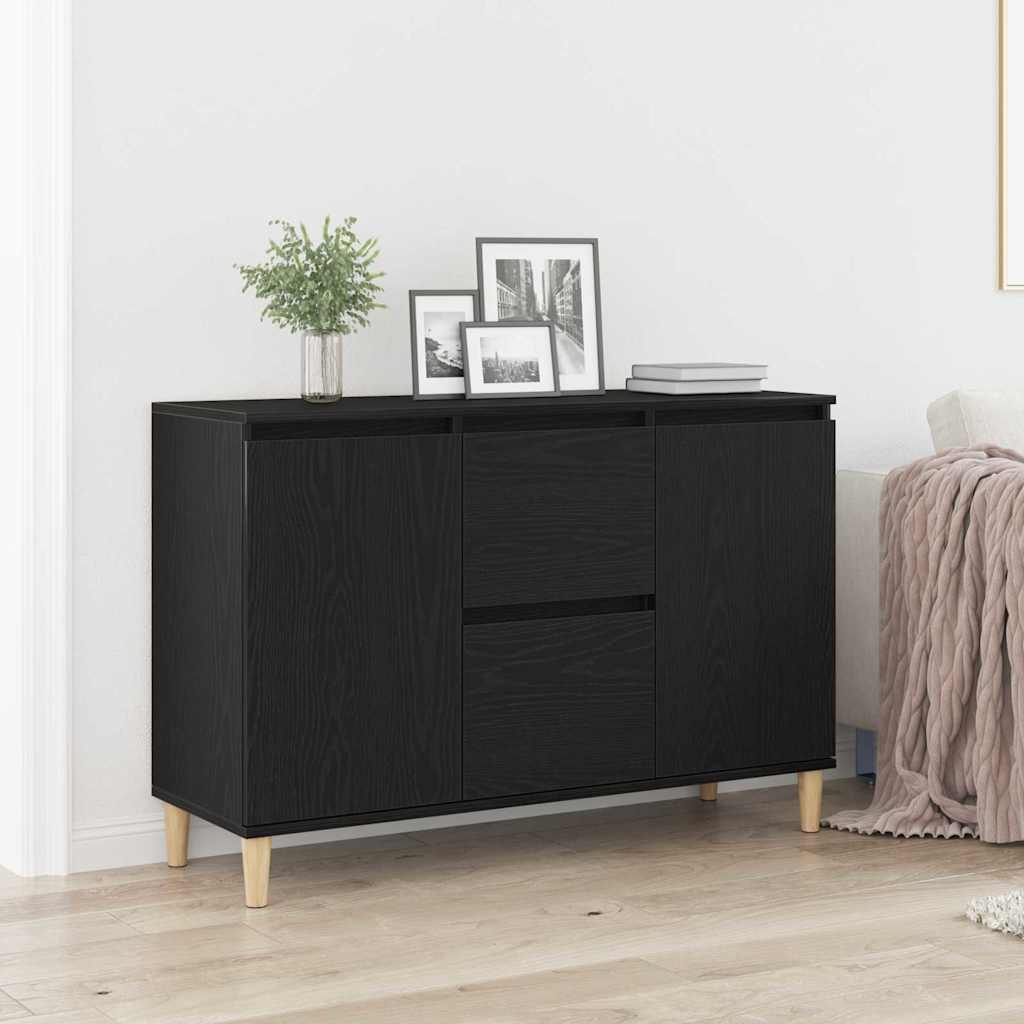 Sideboard Med Skuffe Sort 102 X 35 X 60 Cm Konstrueret Træ - Hovedbillede