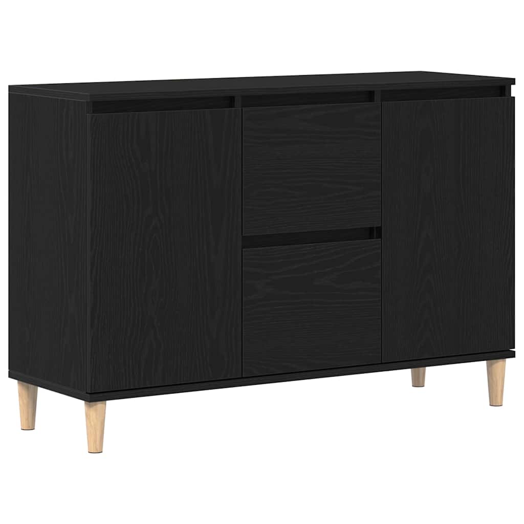 Sideboard Med Skuffe Sort 102 X 35 X 60 Cm Konstrueret Træ - Billede 2