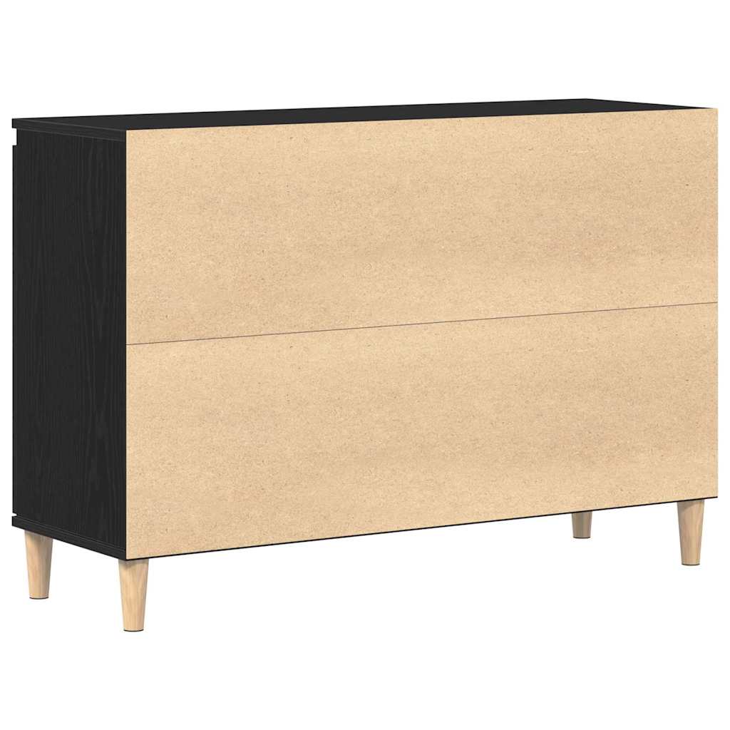 Sideboard Med Skuffe Sort 102 X 35 X 60 Cm Konstrueret Træ - Billede 6