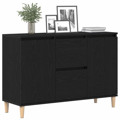 Sideboard Med Skuffe Sort 102 X 35 X 60 Cm Konstrueret Træ - Billede 3