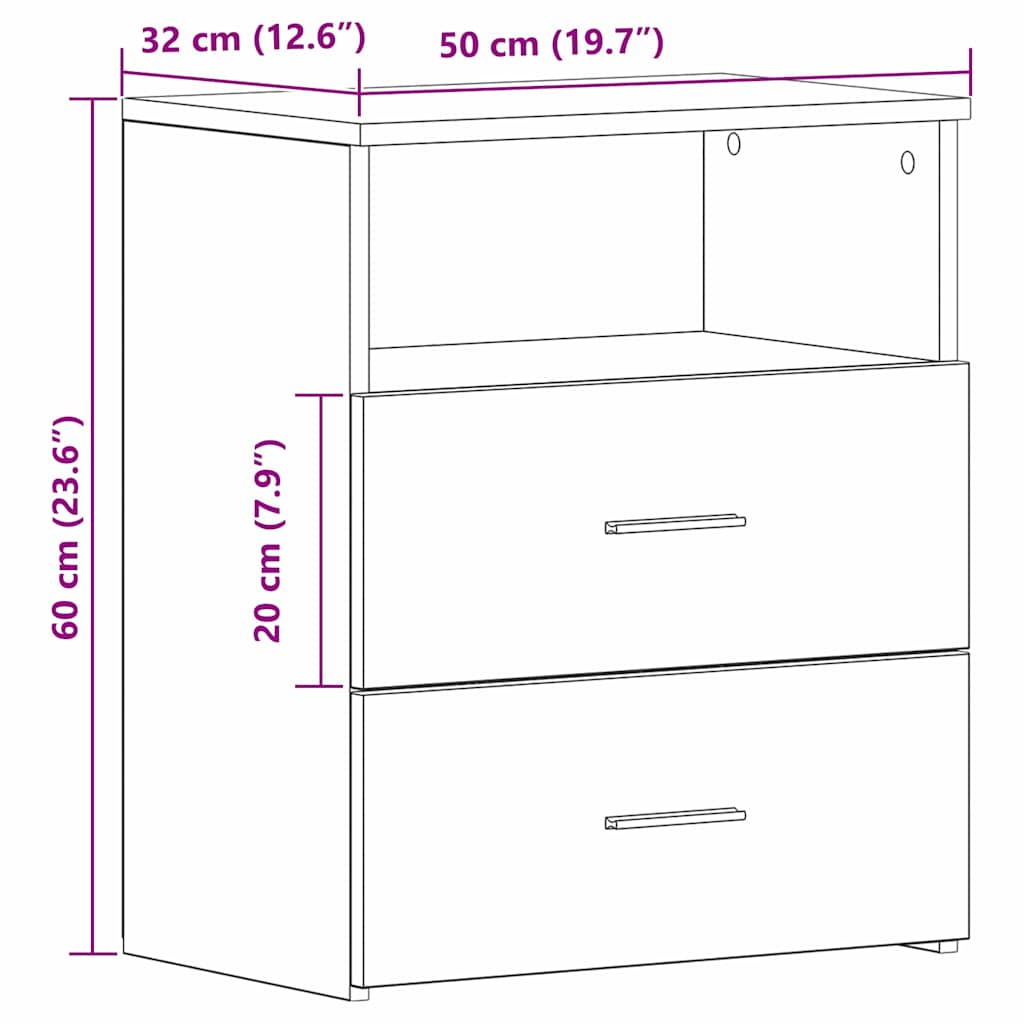 Natbord 50 X 32 X 60cm Konstrueret Træ - Billede 11