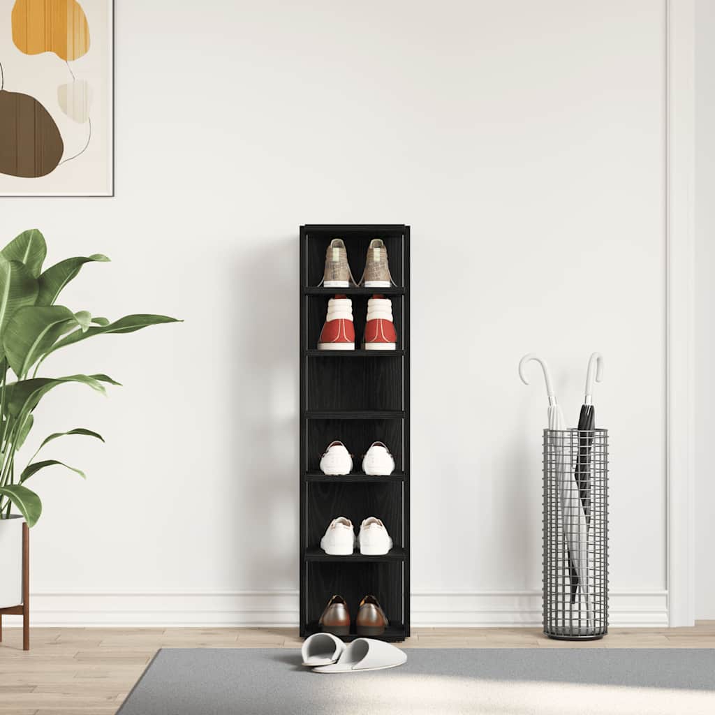 Skoskab 25x27x102 Cm Konstrueret Træ Egetræ - Billede 3