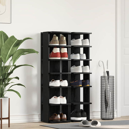 Skoskabe 2 Stk. 25X27X102 Cm Konstrueret Træ Etræ