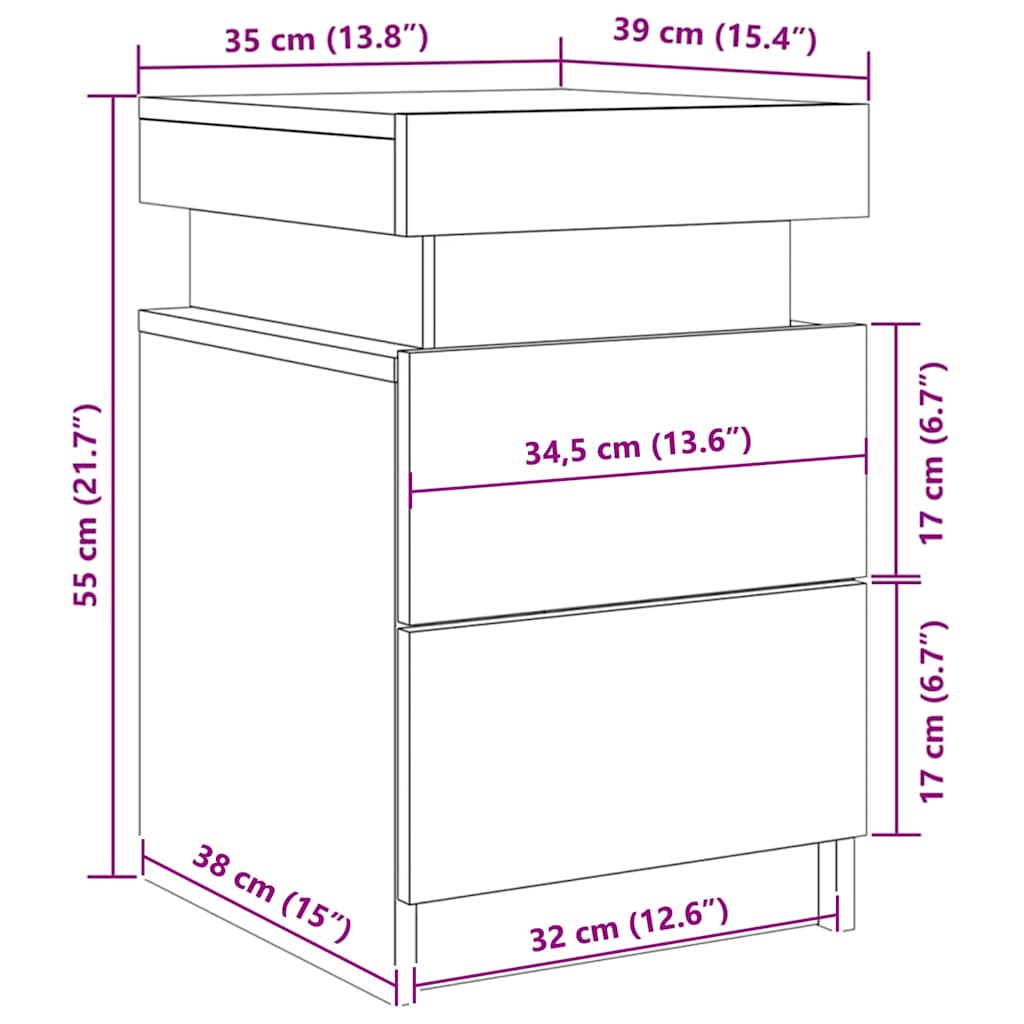 Natskab 35 X 39 X 55 Cm Konstrueret Træ - Billede 14