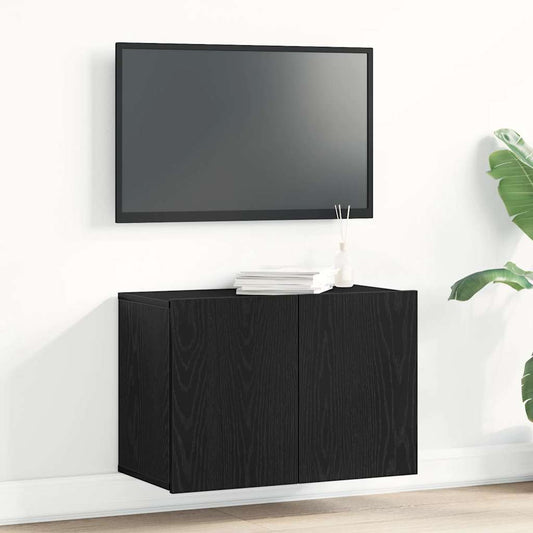Tv-skab Sort Egetræ 60x30x41 Cm Konstrueret Træ - Hovedbillede