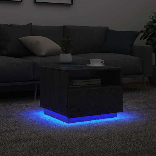 Sofabord Med Led-Lys Etræsfarve