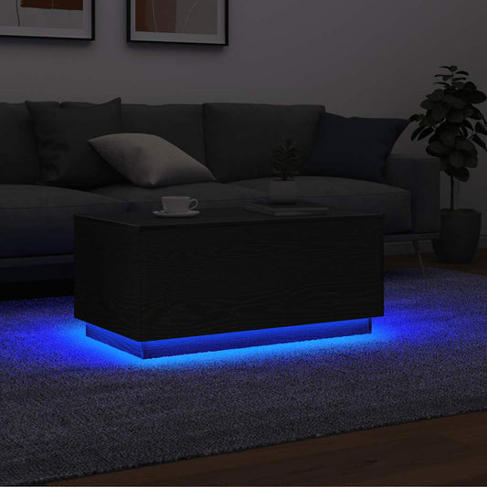 Sofabord Med Led-Lys 90X49X40 Cm Etræsfarve