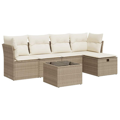 Sofasæt Til Haven 6 Dele Med Hynder Polyrattan - Billede 2