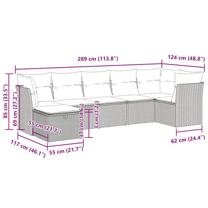 Sofasæt Til Haven 7 Dele Med Hynder Polyrattan - Billede 12