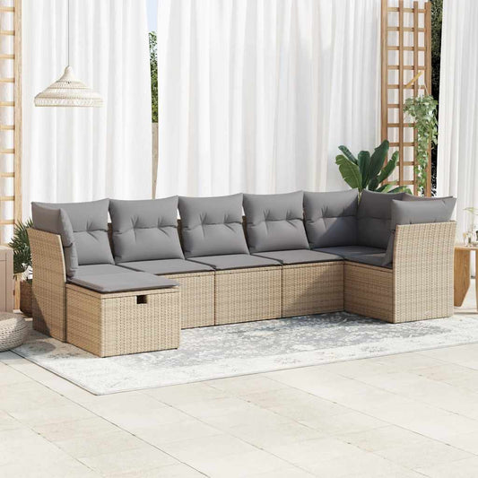 Sofasæt Til Haven 7 Dele Med Hynder Polyrattan - Hovedbillede