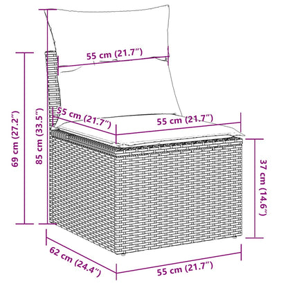 Sofasæt Til Haven 6 Dele Med Hynder Polyrattan - Billede 12