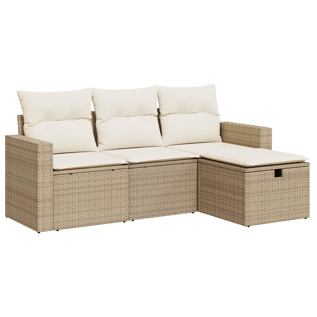 Sofasæt Til Haven 4 Dele Med Hynder Polyrattan - Billede 2