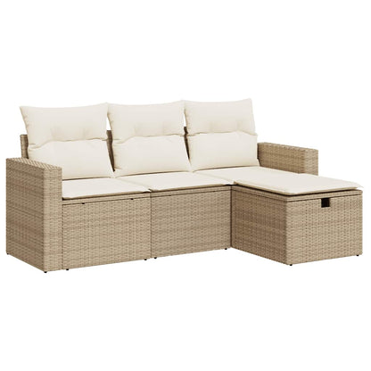 Sofasæt Til Haven 4 Dele Med Hynder Polyrattan - Billede 2