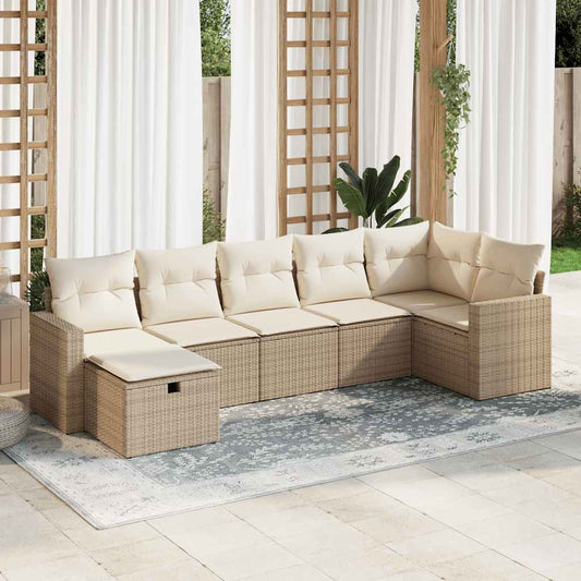Sofasæt Til Haven 7 Dele Med Hynder Polyrattan - Hovedbillede
