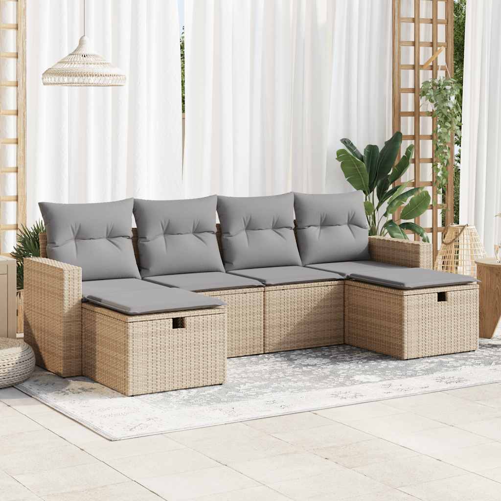 Sofasæt Til Haven 6 Dele Med Hynder Polyrattan - Variant 3325425