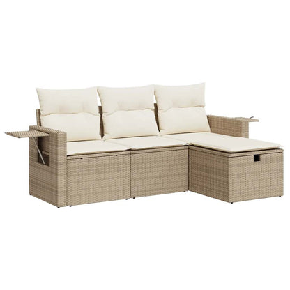 Sofasæt Til Haven 4 Dele Med Hynder Polyrattan - Billede 2