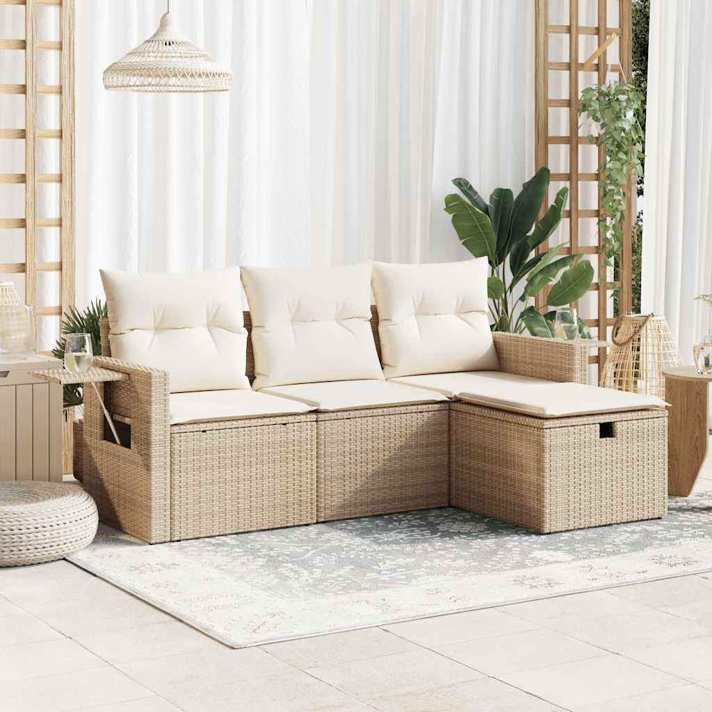 Sofasæt Til Haven 4 Dele Med Hynder Polyrattan - Hovedbillede