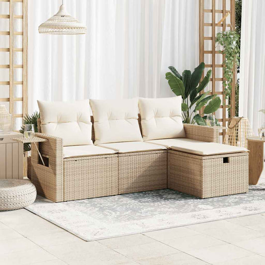 Sofasæt Til Haven 4 Dele Med Hynder Polyrattan - Hovedbillede