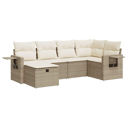 Sofasæt Til Haven 6 Dele Med Hynder Polyrattan - Billede 2