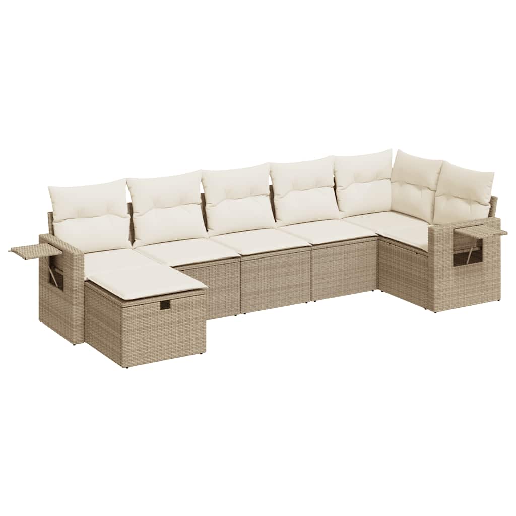 Sofasæt Til Haven 7 Dele Med Hynder Polyrattan - Billede 2