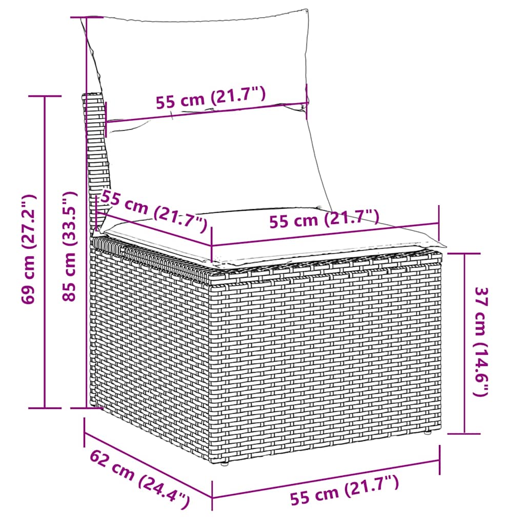 Sofasæt Til Haven 7 Dele Med Hynder Polyrattan - Billede 16