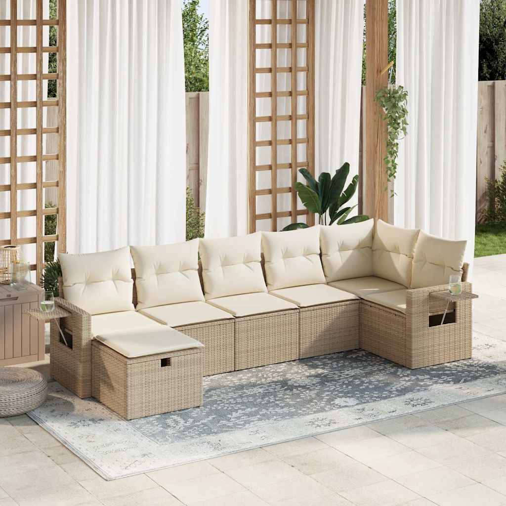 Sofasæt Til Haven 7 Dele Med Hynder Polyrattan - Hovedbillede