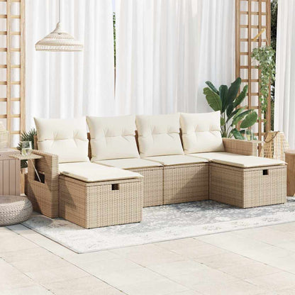 Sofasæt Til Haven 6 Dele Med Hynder Polyrattan - Hovedbillede