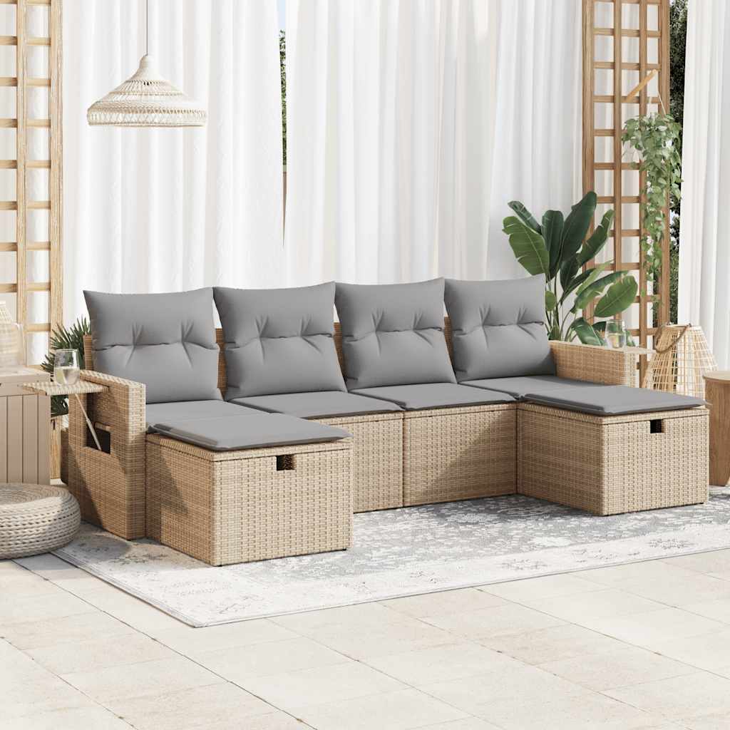 Sofasæt Til Haven 6 Dele Med Hynder Polyrattan - Variant 3325525