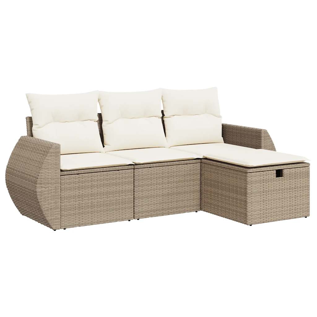 Sofasæt Til Haven 4 Dele Med Hynder Polyrattan - Billede 2