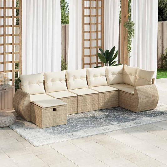 Sofasæt Til Haven 7 Dele Med Hynder Polyrattan - Hovedbillede