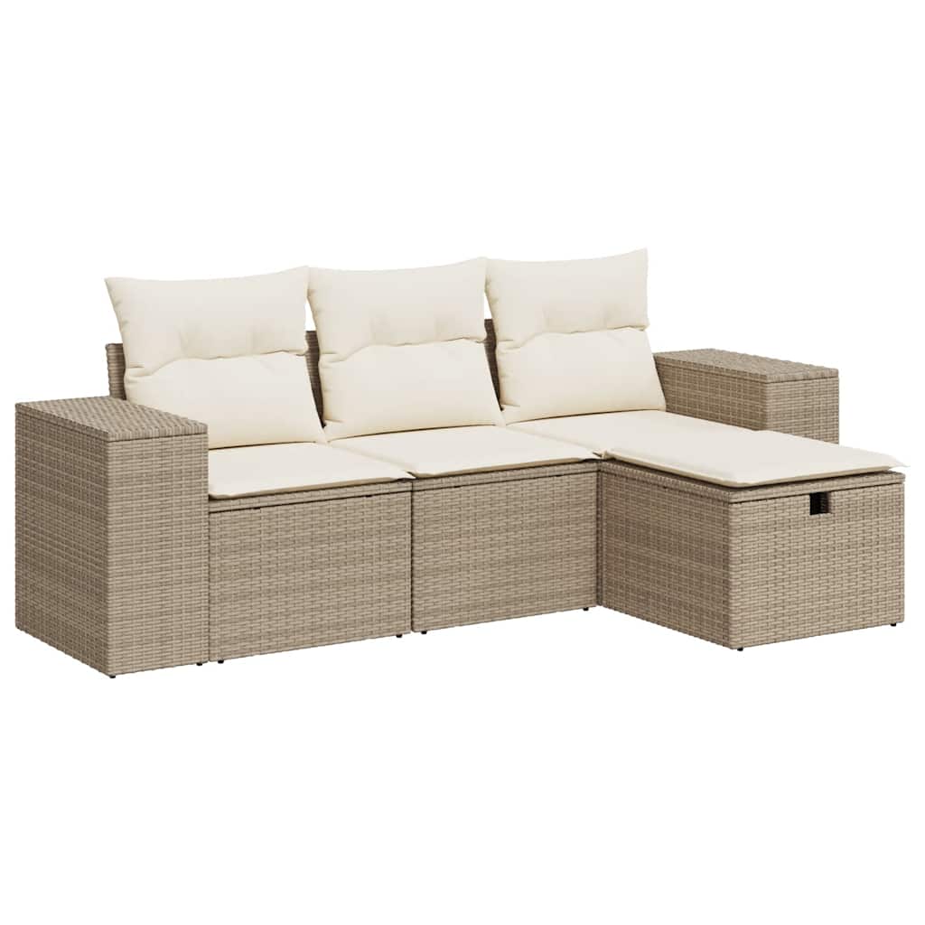 Sofasæt Til Haven 4 Dele Med Hynder Polyrattan - Billede 2