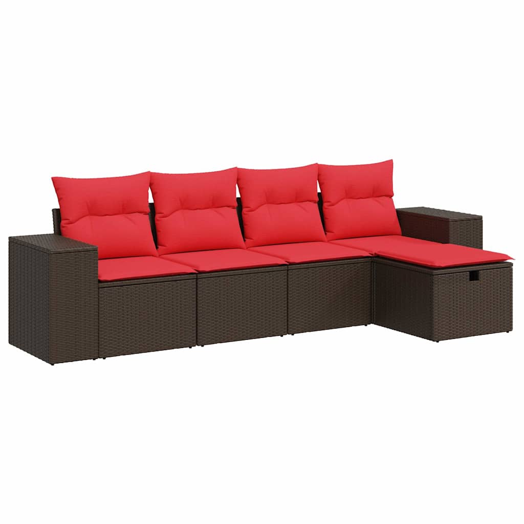 Sofasæt Til Haven 5 Dele Med Hynder Polyrattan - Billede 2