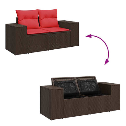 Sofasæt Til Haven 5 Dele Med Hynder Polyrattan - Billede 7