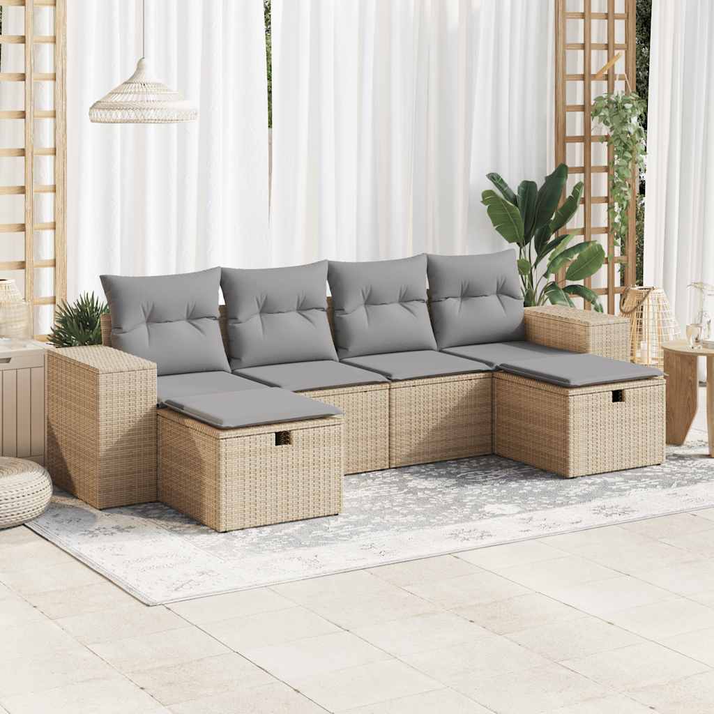 Sofasæt Til Haven 6 Dele Med Hynder Polyrattan - Variant 3325725