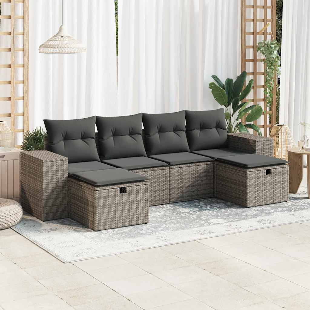 Sofasæt Til Haven 6 Dele Med Hynder Polyrattan - Variant 3325726