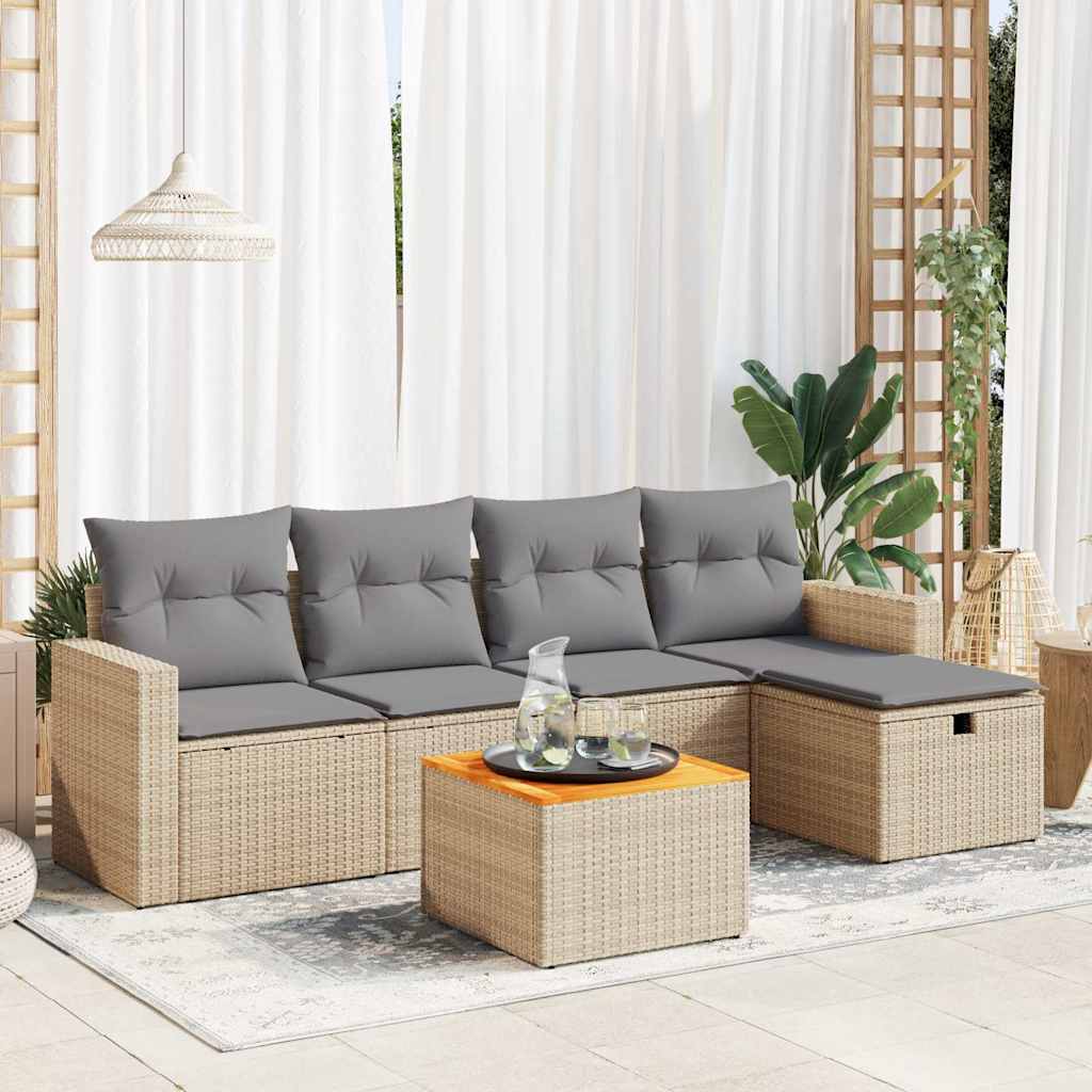 Sofasæt Til Haven 6 Dele Med Hynder Polyrattan - Variant 3325783