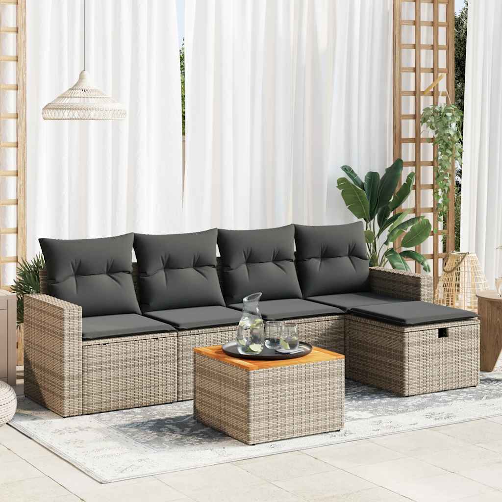 Sofasæt Til Haven 6 Dele Med Hynder Polyrattan - Variant 3325784