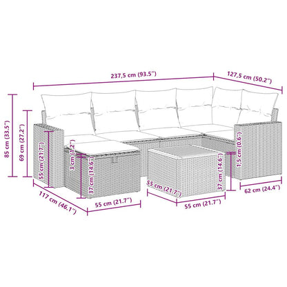 Sofasæt Til Haven 7 Dele Med Hynder Polyrattan - Billede 15