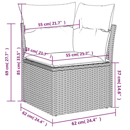 Sofasæt Til Haven 7 Dele Med Hynder Polyrattan - Billede 17