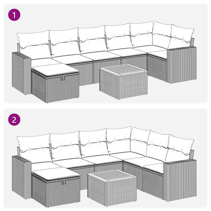 Sofasæt til Haven 8 Dele med Hynder Polyrattan Grå - billede 12