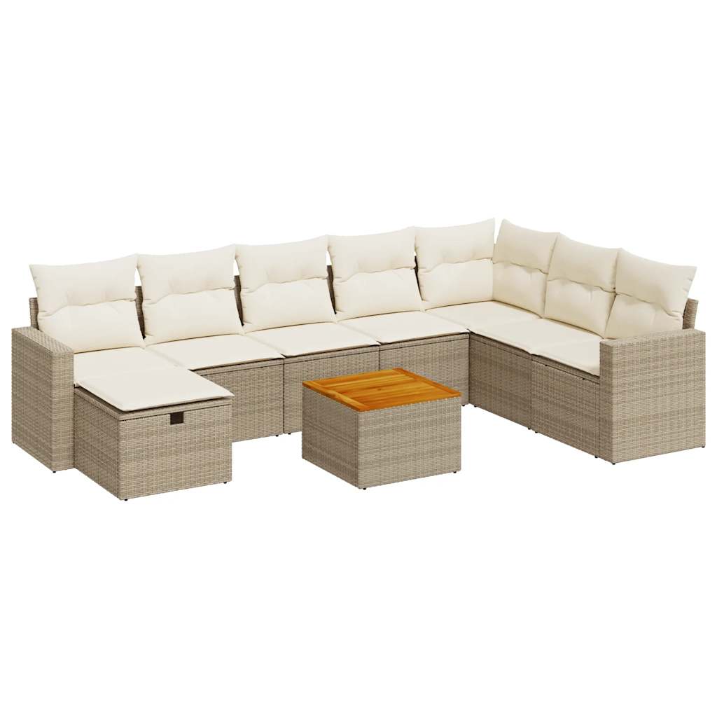 Sofasæt Til Haven 9 Dele Med Hynder Polyrattan - Billede 2