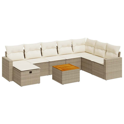 Sofasæt Til Haven 9 Dele Med Hynder Polyrattan - Billede 2