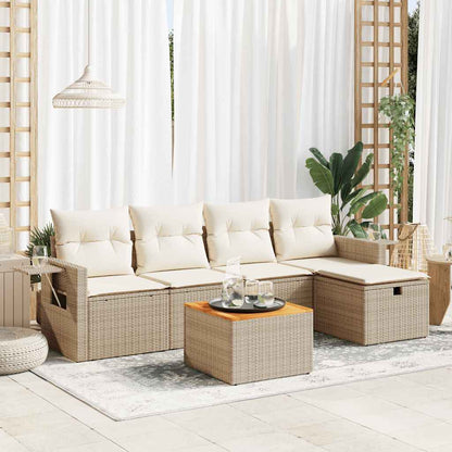 Sofasæt Til Haven 6 Dele Med Hynder Polyrattan - Hovedbillede