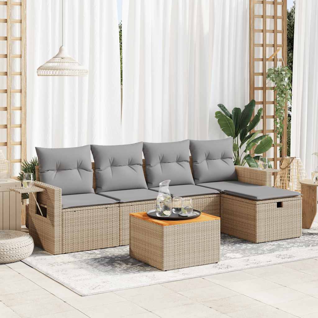 Sofasæt Til Haven 6 Dele Med Hynder Polyrattan - Variant 3325811