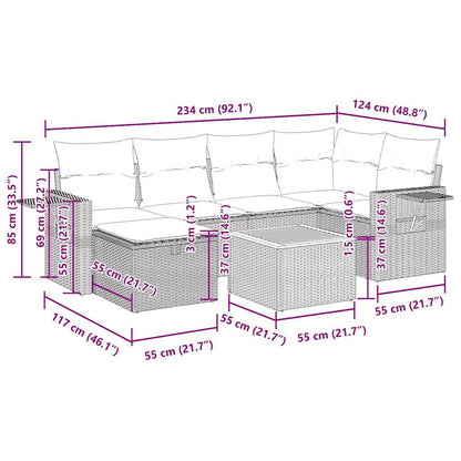 Sofasæt Til Haven 7 Dele Med Hynder Polyrattan - Billede 15