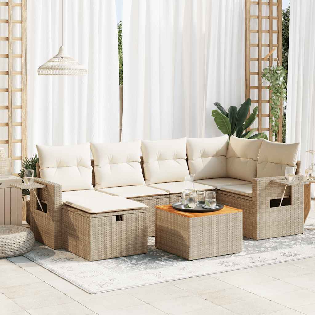 Sofasæt Til Haven 7 Dele Med Hynder Polyrattan - Hovedbillede