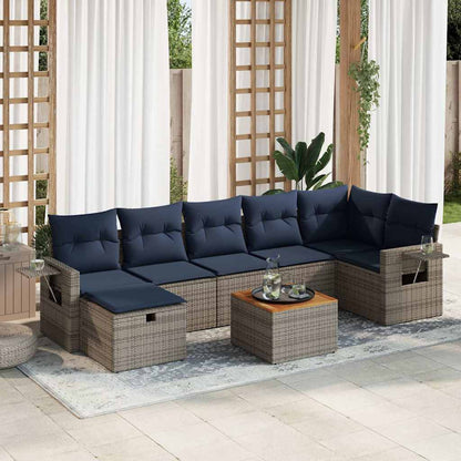 Sofasæt til Haven 8 Dele med Hynder Polyrattan Grå - hovedbillede