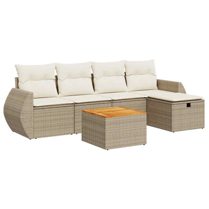 Sofasæt Til Haven 6 Dele Med Hynder Polyrattan - Billede 2