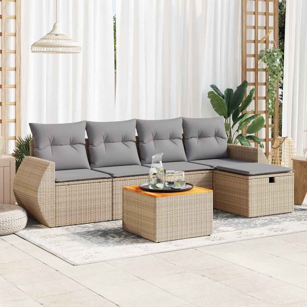 Sofasæt Til Haven 6 Dele Med Hynder Polyrattan - Variant 3325839